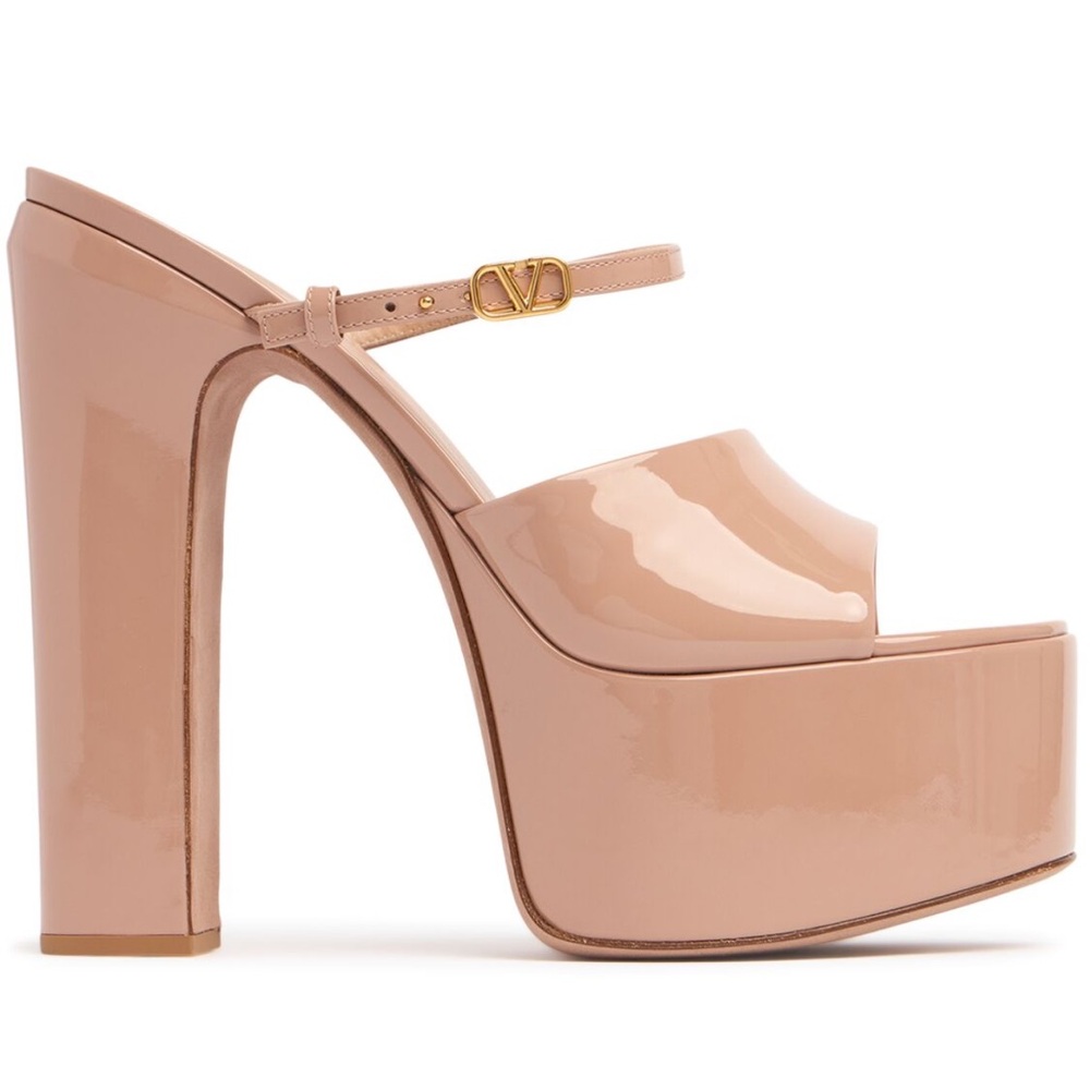 VALENTINO GARAVANI Tan-Go Platform Heeled Sandal in Rose Cannelle 40 ✨VERY RARE✨ - Picture 7 of 8